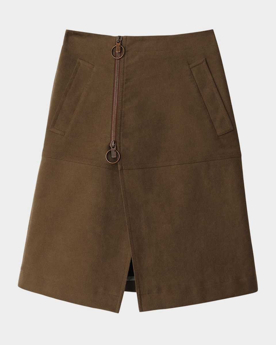 Zip Moleskin Skirt